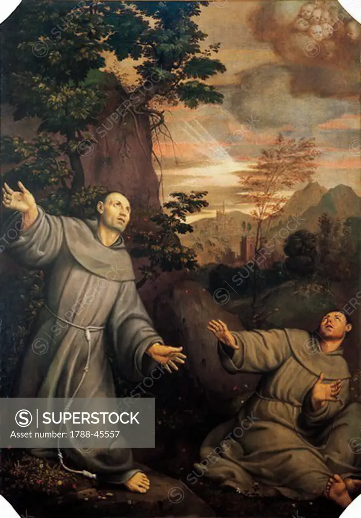 Ecstasy of St Francis, by Pomponio Amalteo (1505-1588).