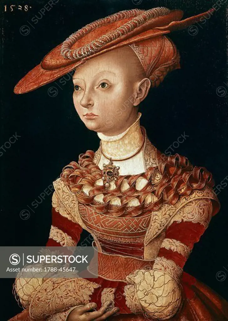 Portrait of a Lady, 1538, by Lucas Cranach the Elder (1472-1553).