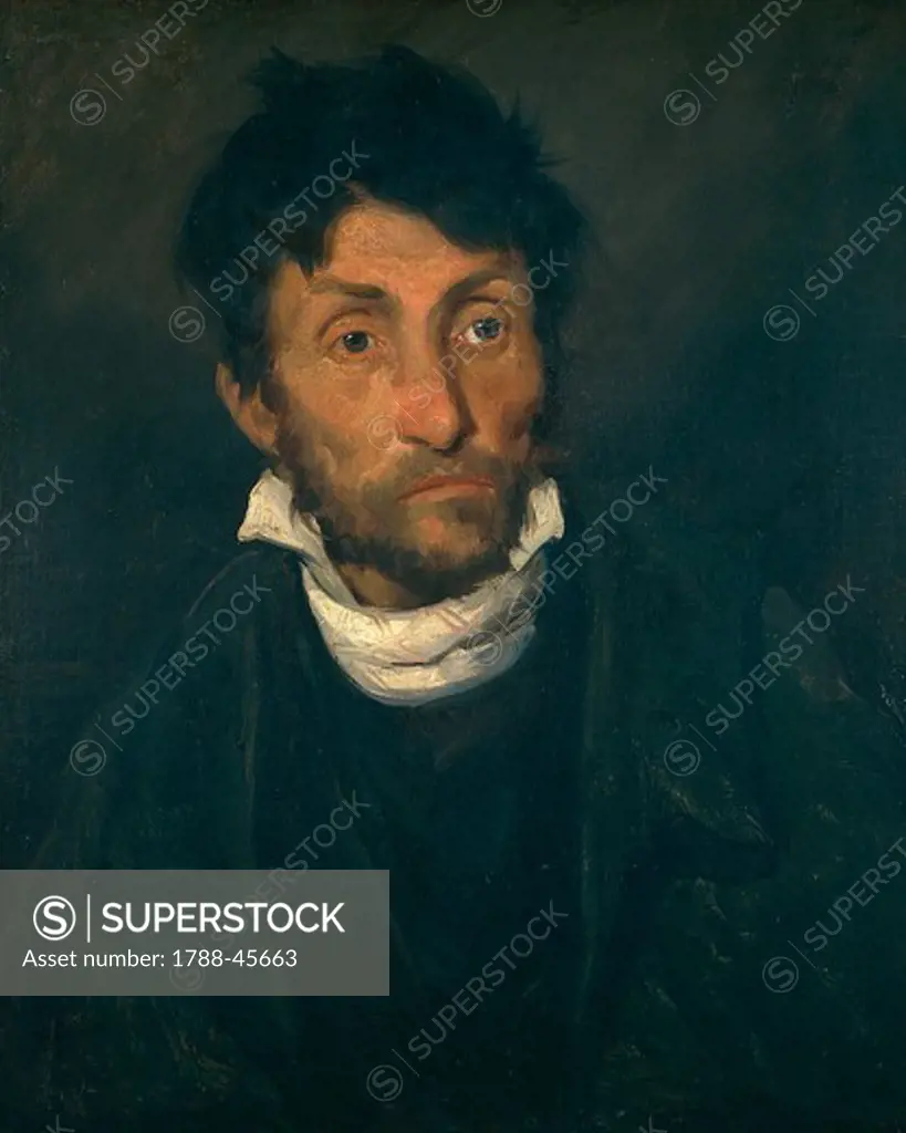 The mad murderer or Portrait of alienated kleptomaniac, by Jean-Louis Theodore Gericault (1791-1824).