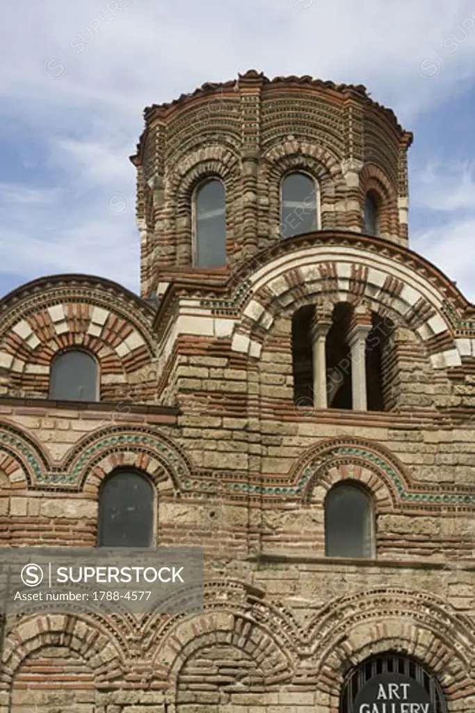 Bulgaria, Nesebar, close up of Christ Pantocrator church