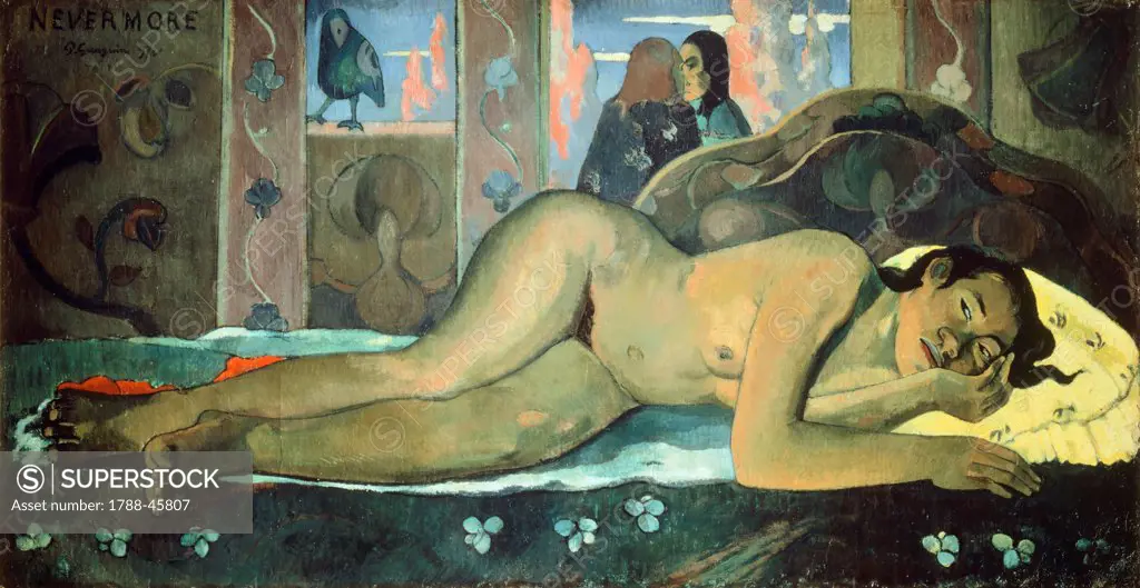 Never again, 1897, by Paul Gauguin (1848-1903), oil on canvas, 60x116 cm.