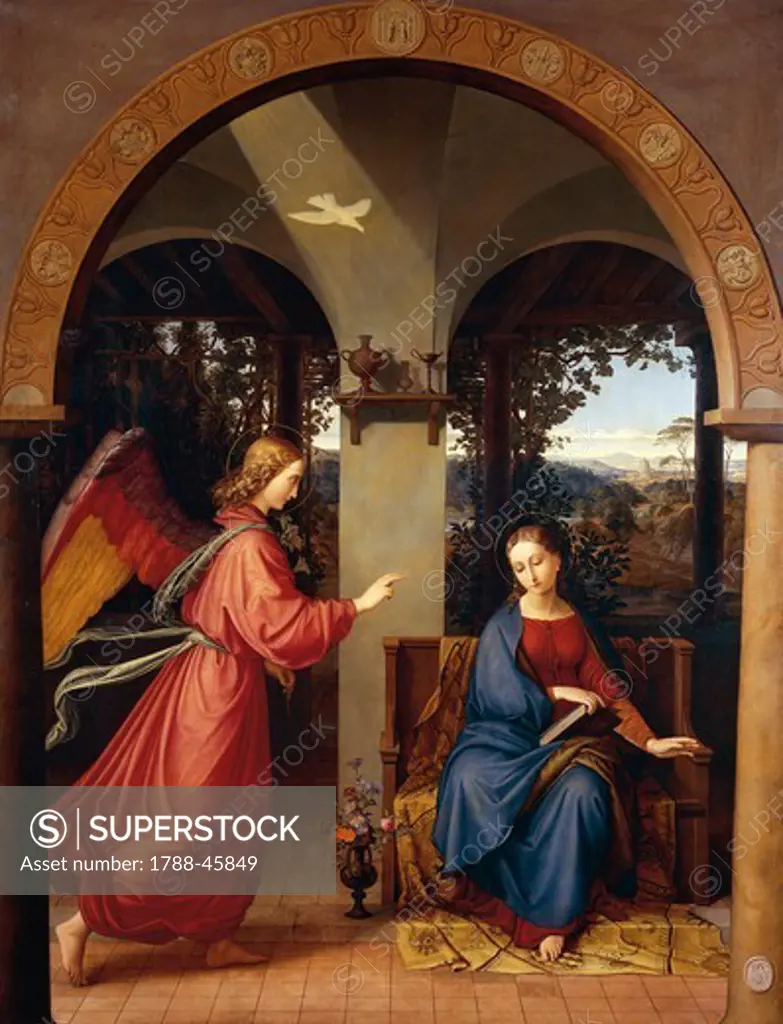 Annunciation, 1820, by Julius Schnorr von Carolsfeld (1794-1872), oil on canvas.