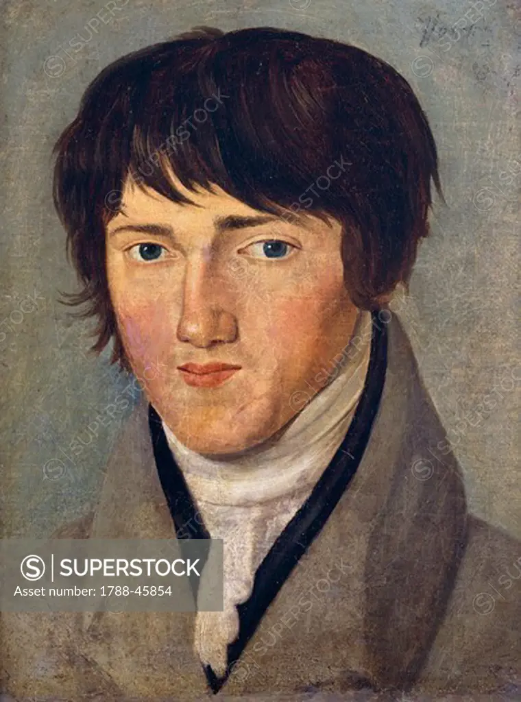 Self portrait, ca 1810, by Franz Pforr (1788-1812).