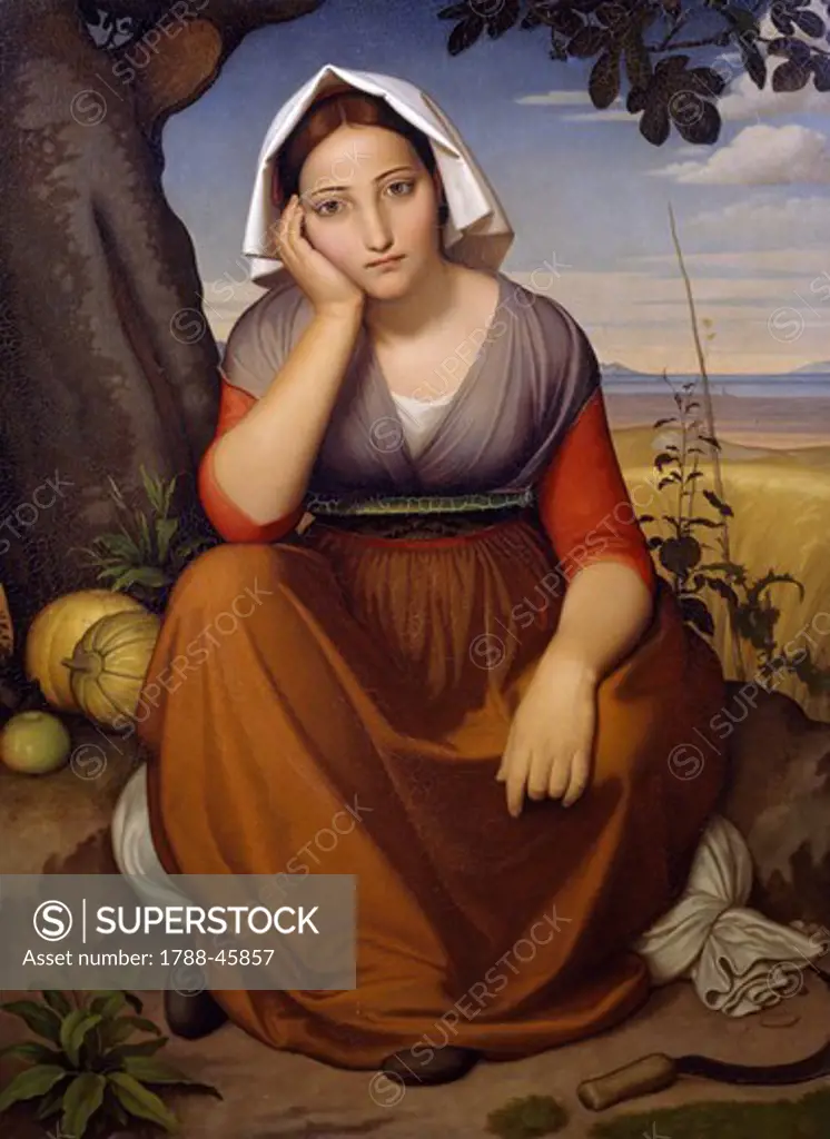 Portrait of Vittoria Caldoni, 1821, by Johann Friedrich Overbeck (1789-1869).
