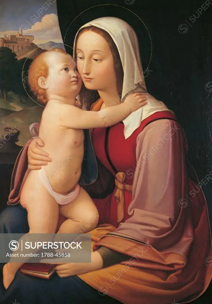 Madonna with Child, 1819, by Johann Friedrich Overbeck (1789-1869), oil on panel, 66x47 cm.