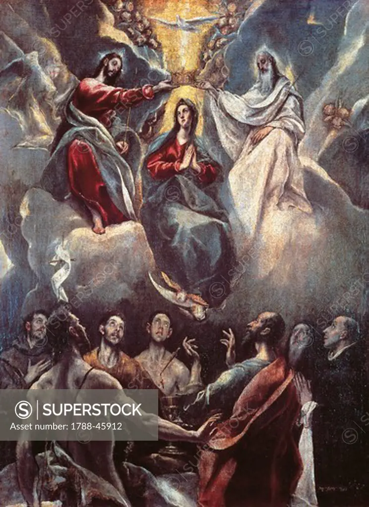 Coronation of the Virgin, 1591, by El Greco (1541-1614).