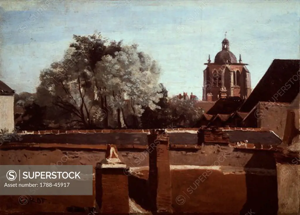Bell Tower of the Church of Saint Paterne at Orleans, 1840-1845, by Jean-Baptiste-Camille Corot (1796-1875).