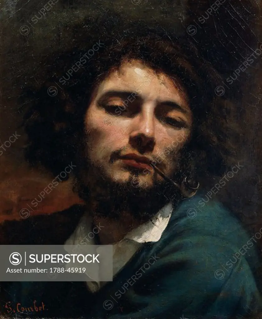Self portrait known as The man with the pipe, by Gustave Courbet (1819-1877).