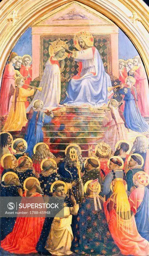 The Coronation of the Virgin, 1430-1434, by Giovanni da Fiesole known as Fra Angelico (1400-ca 1455), (about 1400-1455), tempera on wood.