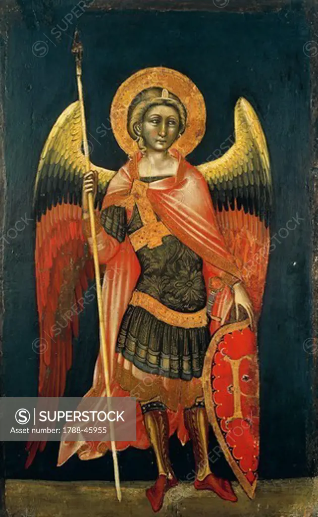 Angel, ca 1354, by Guariento (active 1338-1367 or 1370), tempera on panel.