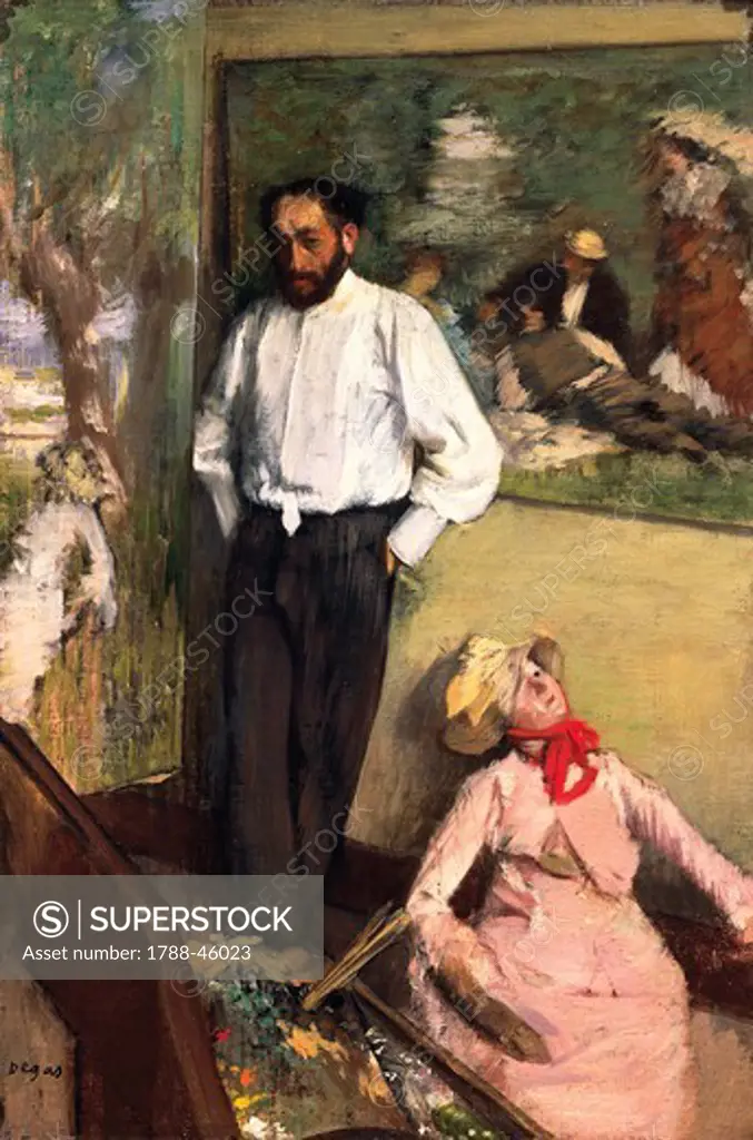 Man and a puppet, by Edgar Degas (1834-1917).