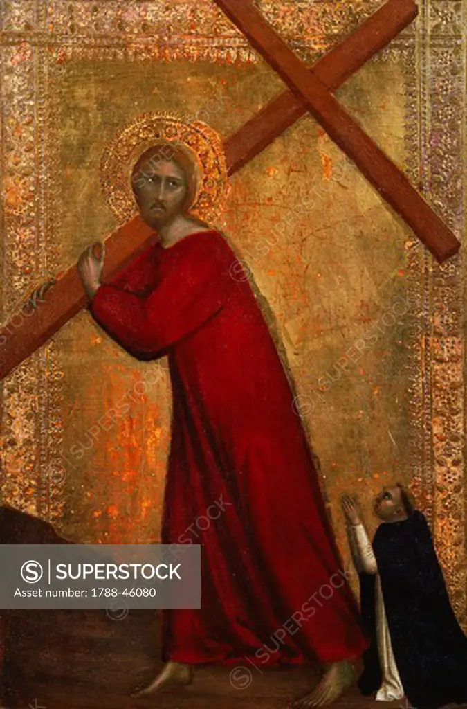 Christ carrying the cross, mid-14th century, by Barna or Berna da Siena (active in the mid-14th century).