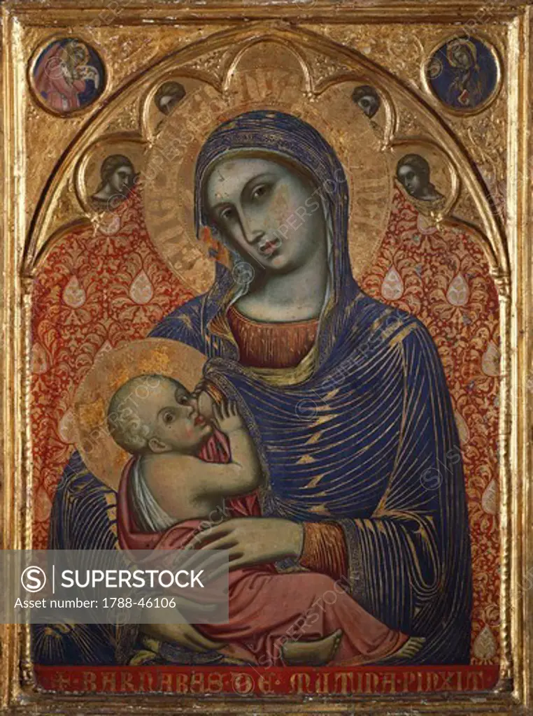 Madonna breastfeeding child, by Barnaba da Modena (active 1361-1383).