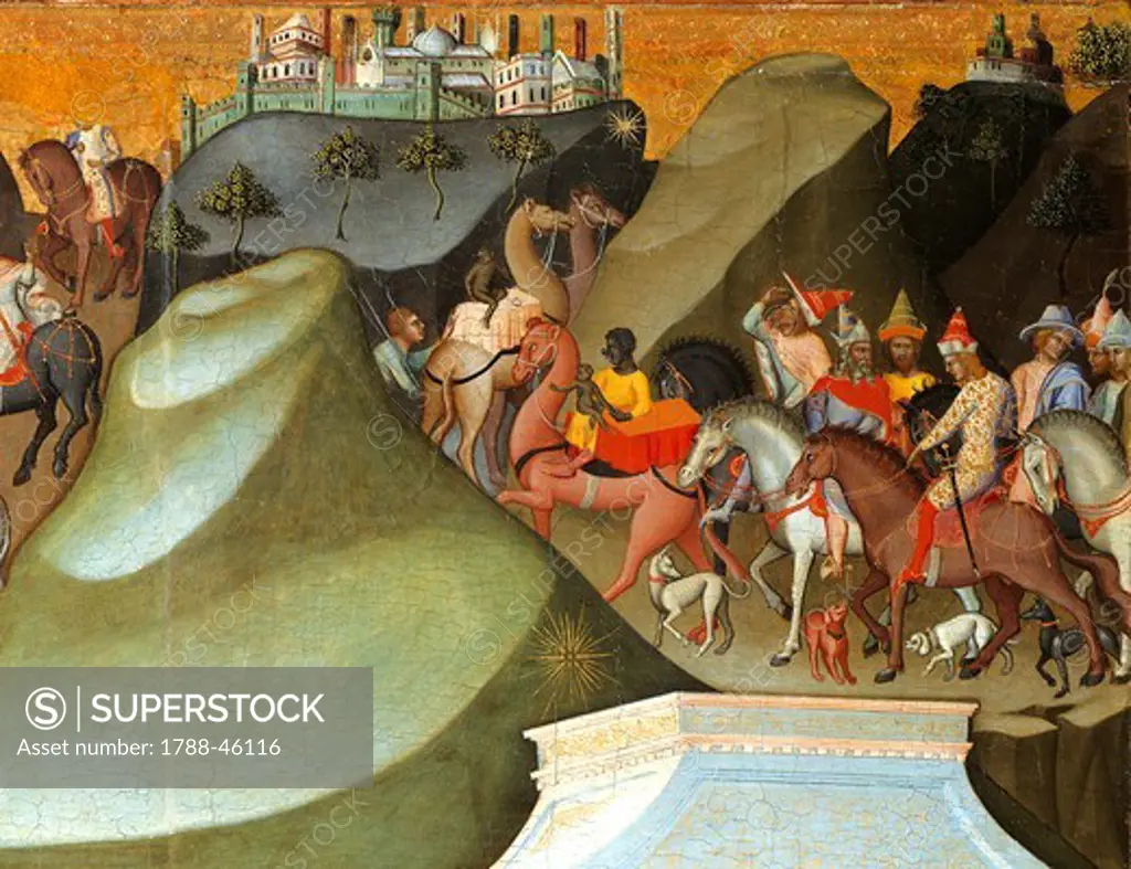 Adoration of the Magi, 1375-1385, by Bartolo di Fredi (1330-1410), oil on panel.