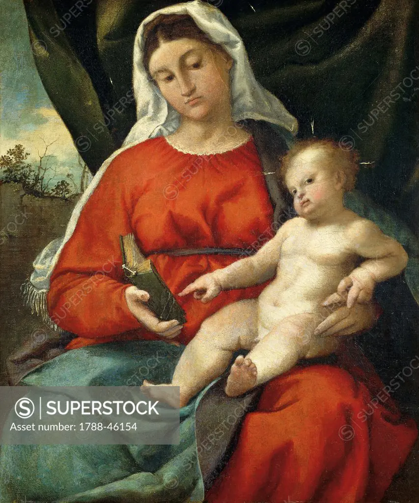 Madonna and Child, 1526-1527, by Lorenzo Lotto (1480 ca- 1556), oil on canvas, 60x49 cm.