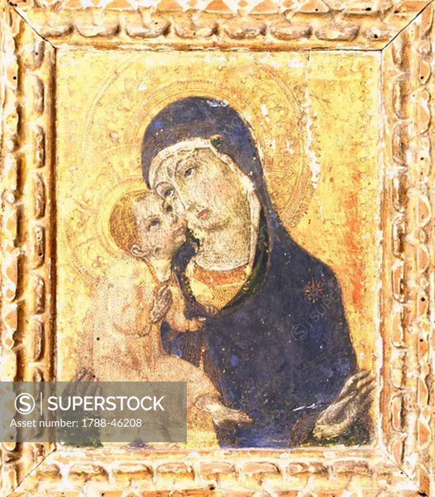 Madonna with Child, second half of the 15th century, by Sano Di Pietro (1406-1481). Basilica di Santa Maria degli Angeli (Basilica of St Mary of the Angels), Assisi.
