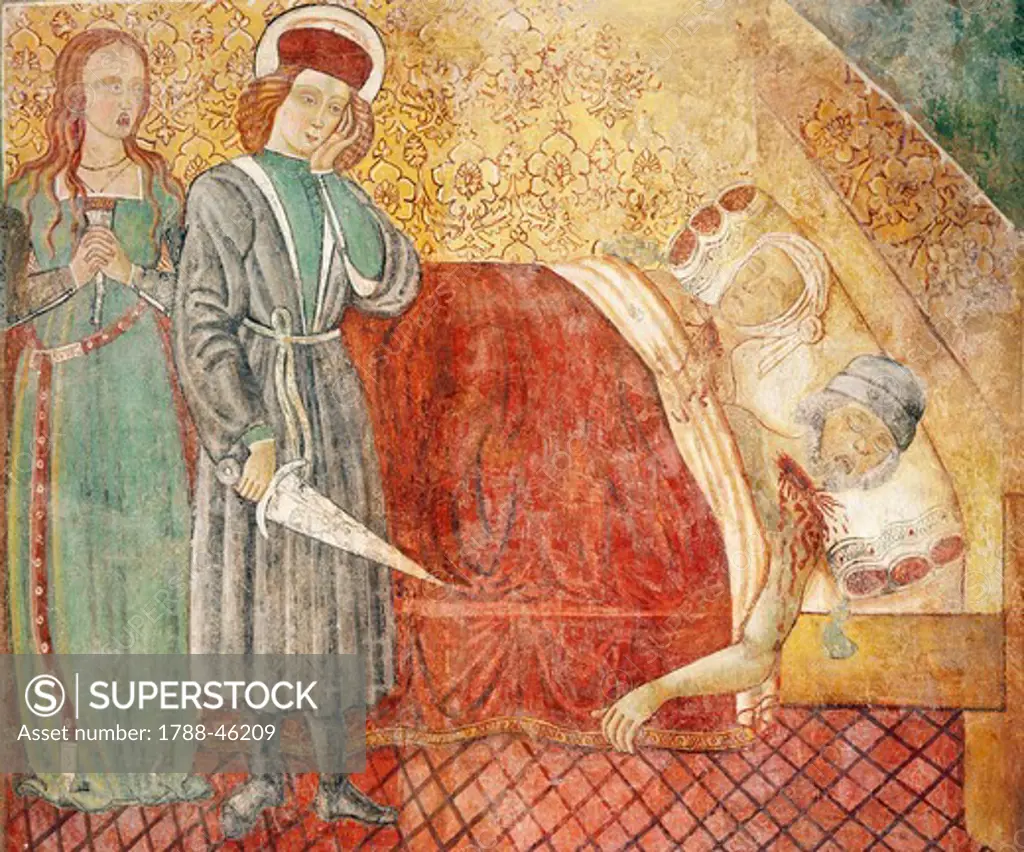 Episode in the life of St Julian, 14th century, by an artist of the Umbrian school.