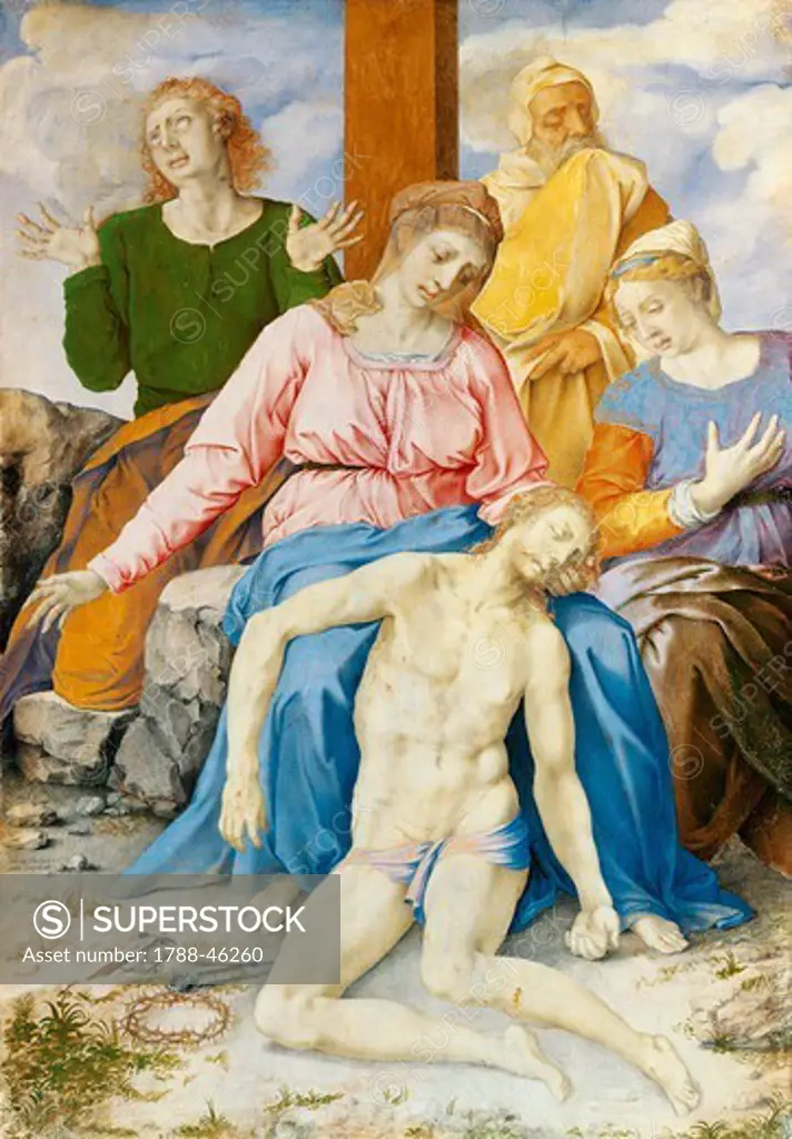 Pieta, 1550-1560, by Giulio Clovio (1498-1578).