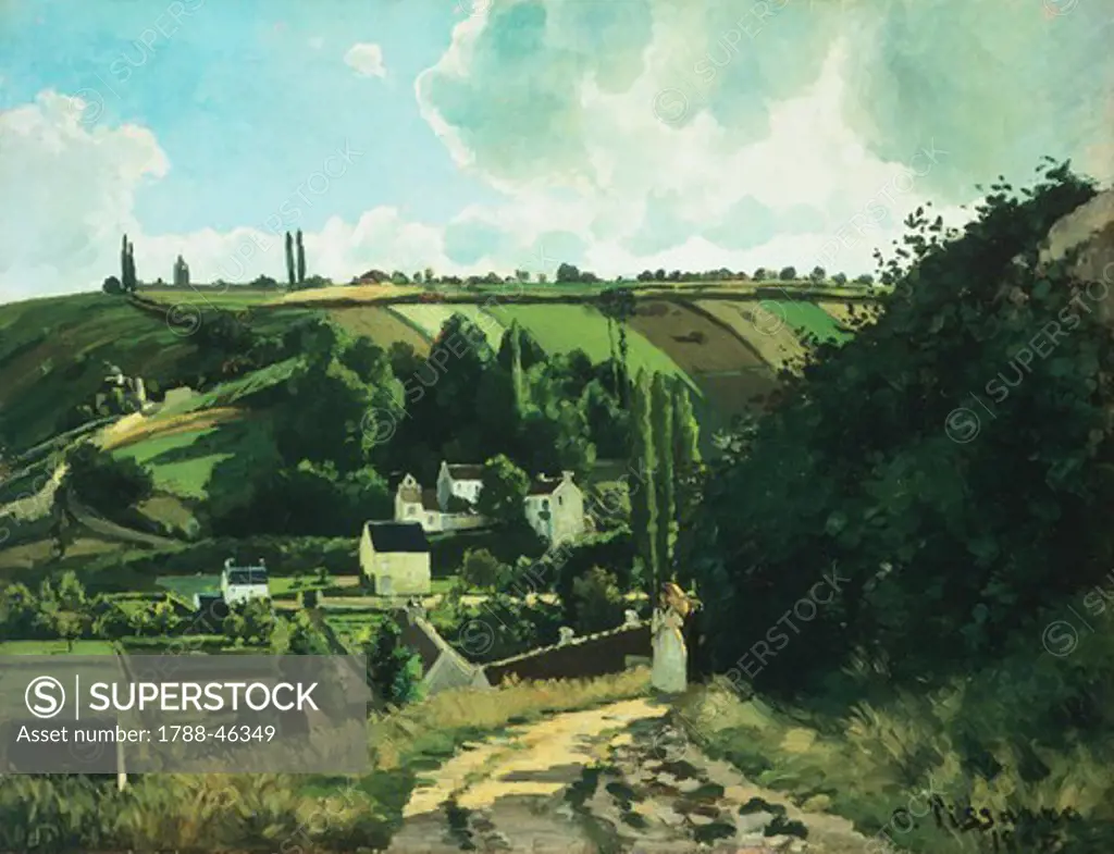 Jallais Hill at Pontoise, 1867, by Camille Pissarro (1830-1903), 87x114.9 cm.