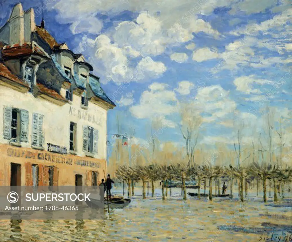 Boat in the Flood at Port Marly, 1876, by Alfred Sisley (1839-1899), oil on canvas, 50x61 cm.