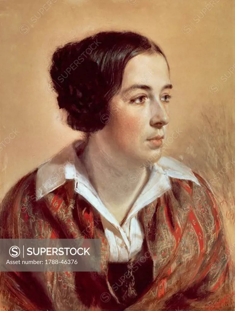 Portrait of Caroline Arnold, 1847, by Adolph Menzel (1815-1905).