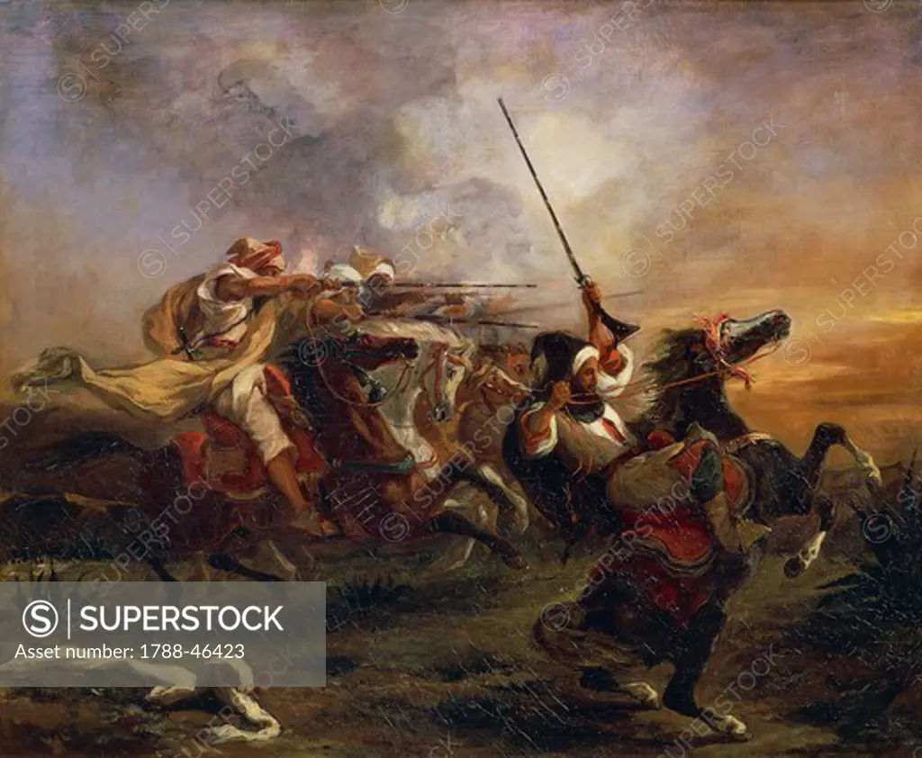 Moroccan military exercises, 1832, by Eugene Delacroix (1798-1863).