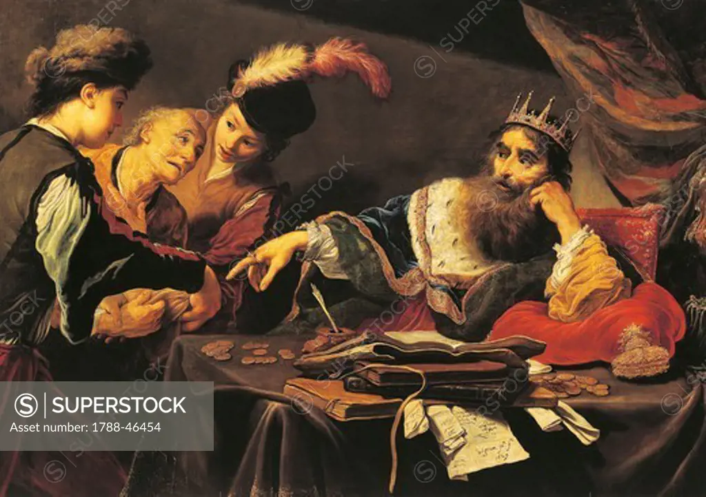 Croesus receiving a tribute from a Lydian, 1629, by Claude Vignon (1593-1670), oil on canvas, 105x149 cm.