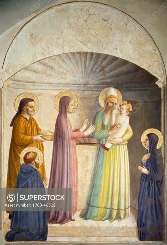 Presentation of Jesus at the Temple, by Giovanni da Fiesole, known as Fra Angelico (ca 1400-1455), fresco. Tenth cell, Convent of St Mark's, Florence.