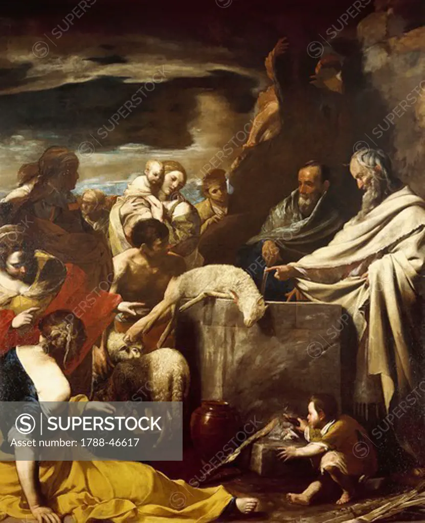 Sacrifice of Moses, by Massimo Stanzione (1585-1656), oil on canvas, 288x225 cm.