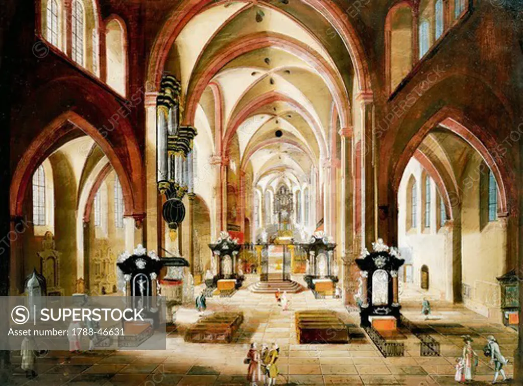 Interior of the Trier cathedral, 1790, German painting.