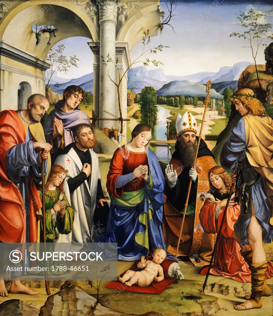 Bentivoglio Altarpiece, 1499, by Francesco Francia (1450-1517).