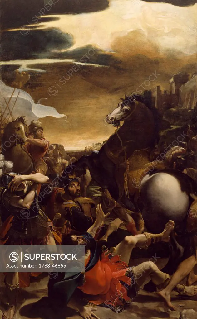 The conversion of St Paul, by Lodovico Carracci (1555-1619), oil on canvas, 278x170 cm.
