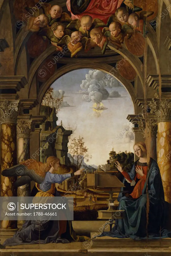 Annunciation, by Marco Palmezzano (1457-1539).
