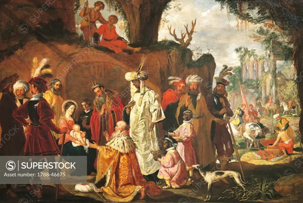 Adoration of the Magi by Pieter Lastman (1583-1633).