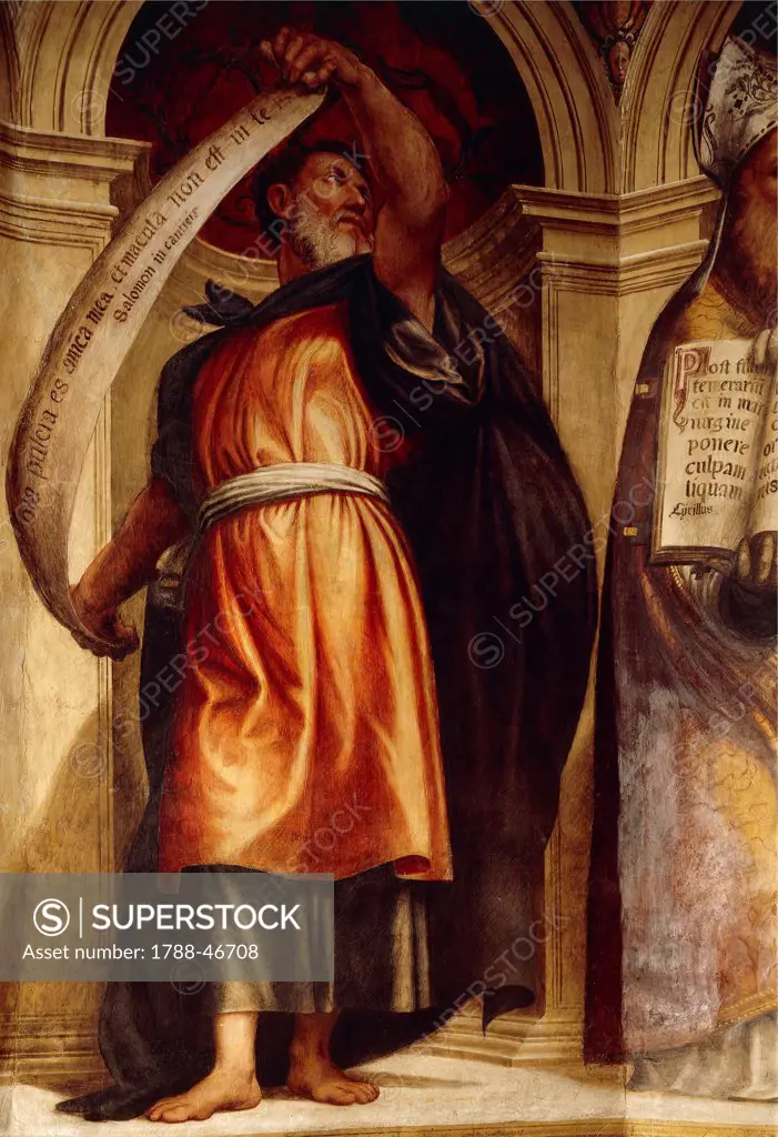 Solomon, by Giovanni Antonio da Pordenone (1483 or 1484-1539). Church of the Annunciation, St Anne's Chapel, Cortemaggiore, Italy.