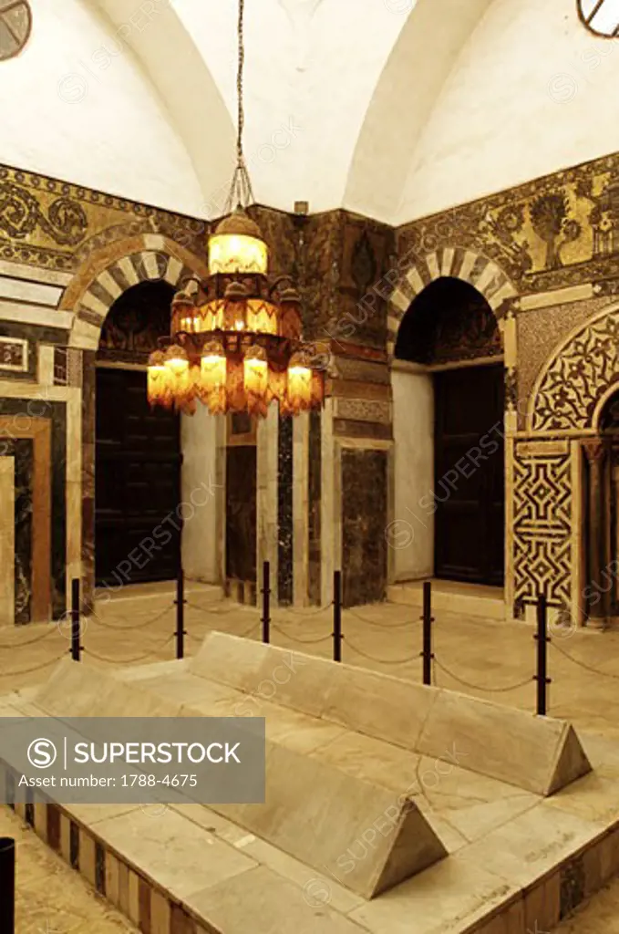 Syria - Damascus. Ancient city. UNESCO World Heritage List, 1979. Mamluk Sultan Baybars Memorial, 13th century. Interior