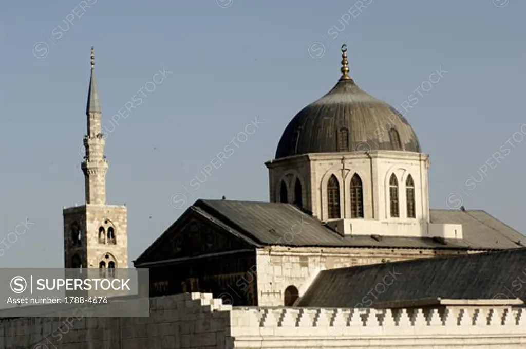 Syria - Damascus. Ancient city. UNESCO World Heritage List, 1979. Umayyad Great Mosque, AD 705-715