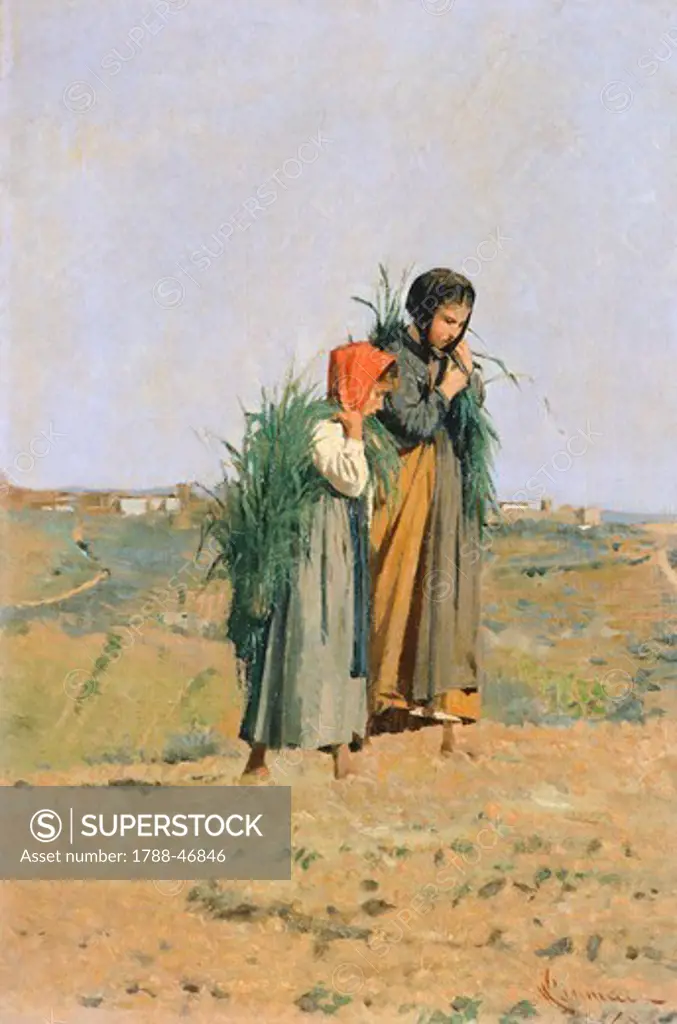 Erbaiole, 1876, by Niccolo Cannicci (1846-1906). Oil on canvas, 35.5x23.5 cm.