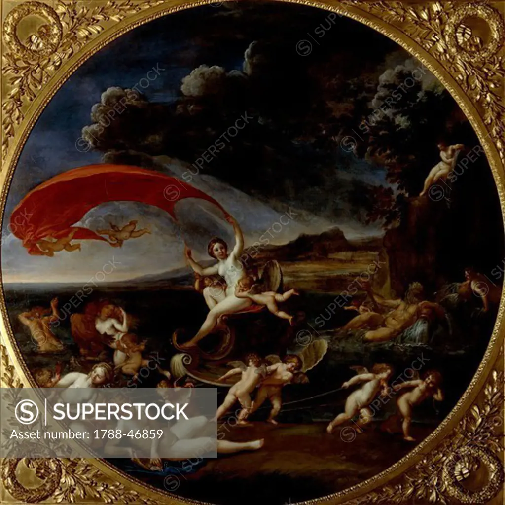 Allegory of water, from the series The Four Elements, ca 1627, by Francesco Albani (1578-1660), oil on canvas, 180cm diameter.