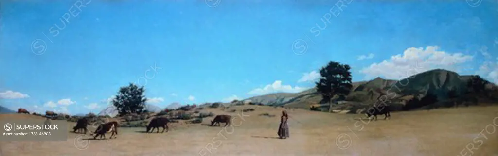 Pasture in the mountains, by Raffaello Sernesi (1838-1866).