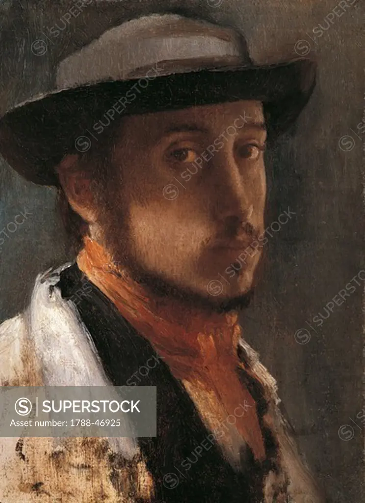 Self-Portrait, 1857-1858, by Edgar Degas (1834-1917), oil on paper on canvas, 26x19 cm.