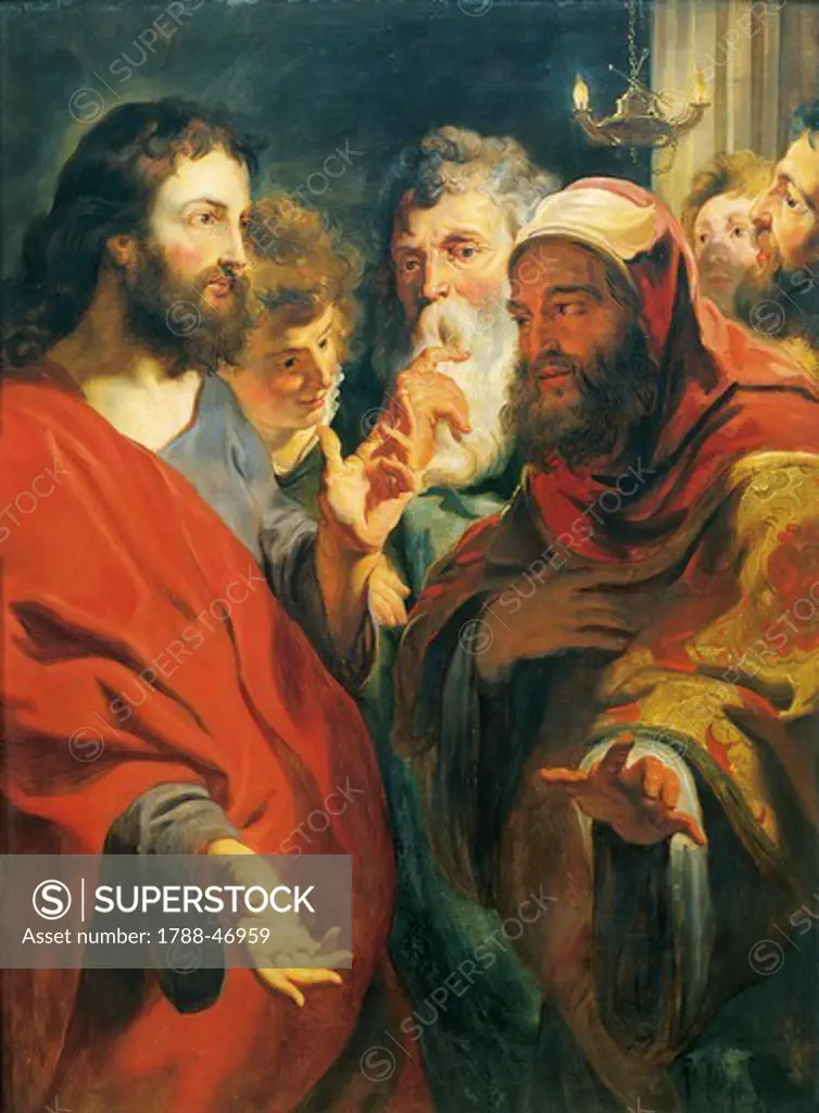 Jesus Instructing Nicodemus, by Jacob Jordaens the Elder (1593-1678).