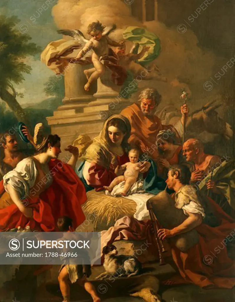 The Adoration of the Shepherds, by Francesco De Mura (1696-1782).