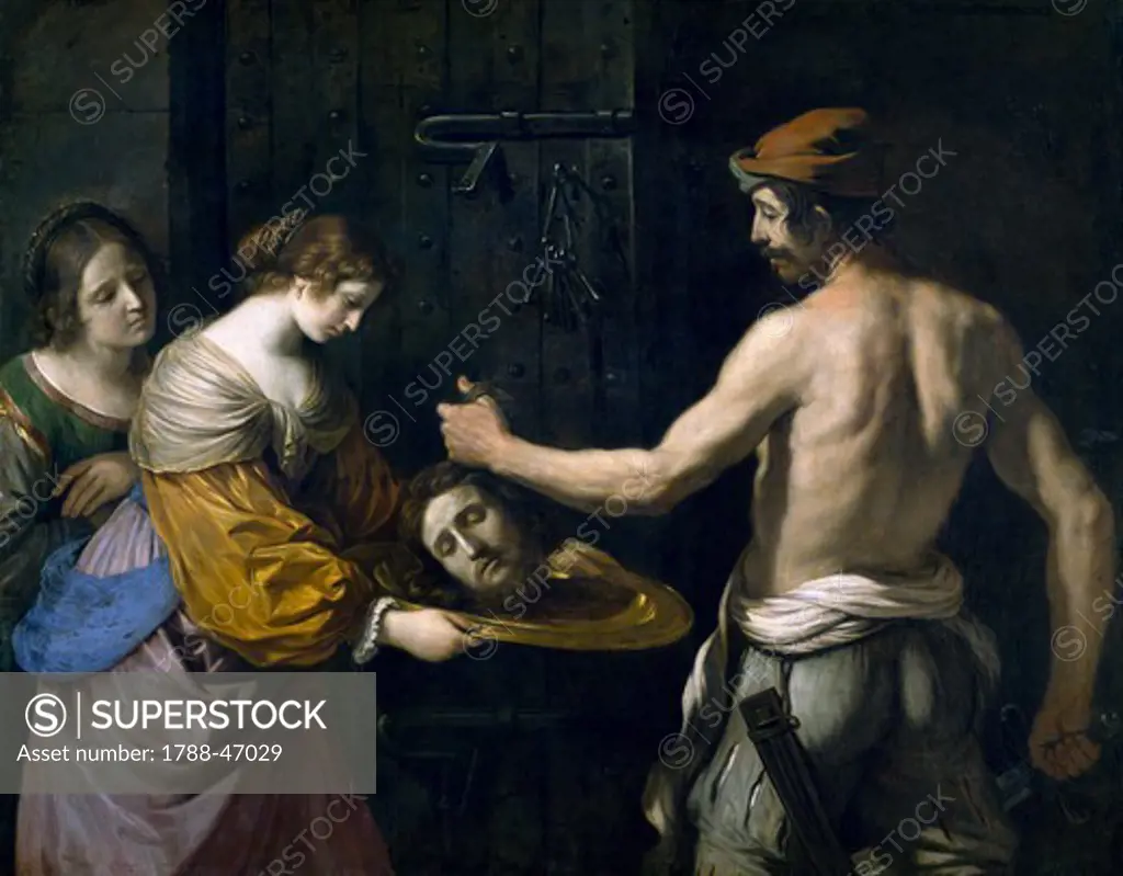 Salome receiving the head of St John the Baptist, 1637, by Guercino (1591-1666), oil on canvas, 139x175 cm.