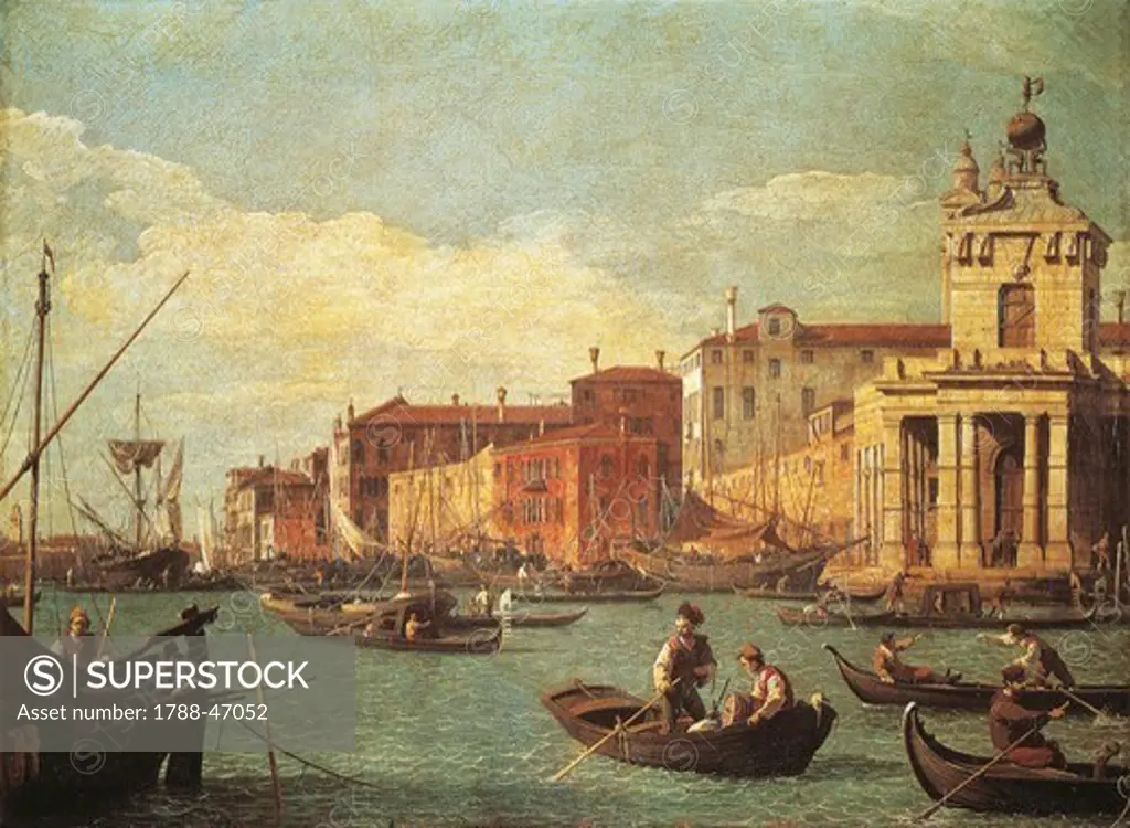 The Custom House and the Giudecca Canal, 1728, by Giovanni Antonio Canal known as Canaletto (1697-1768), oil on canvas.