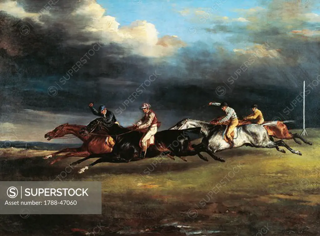 Horse race at Epsom, 1821, by Theodore Gericault (1791-1824), oil on canvas, 91x122 cm.