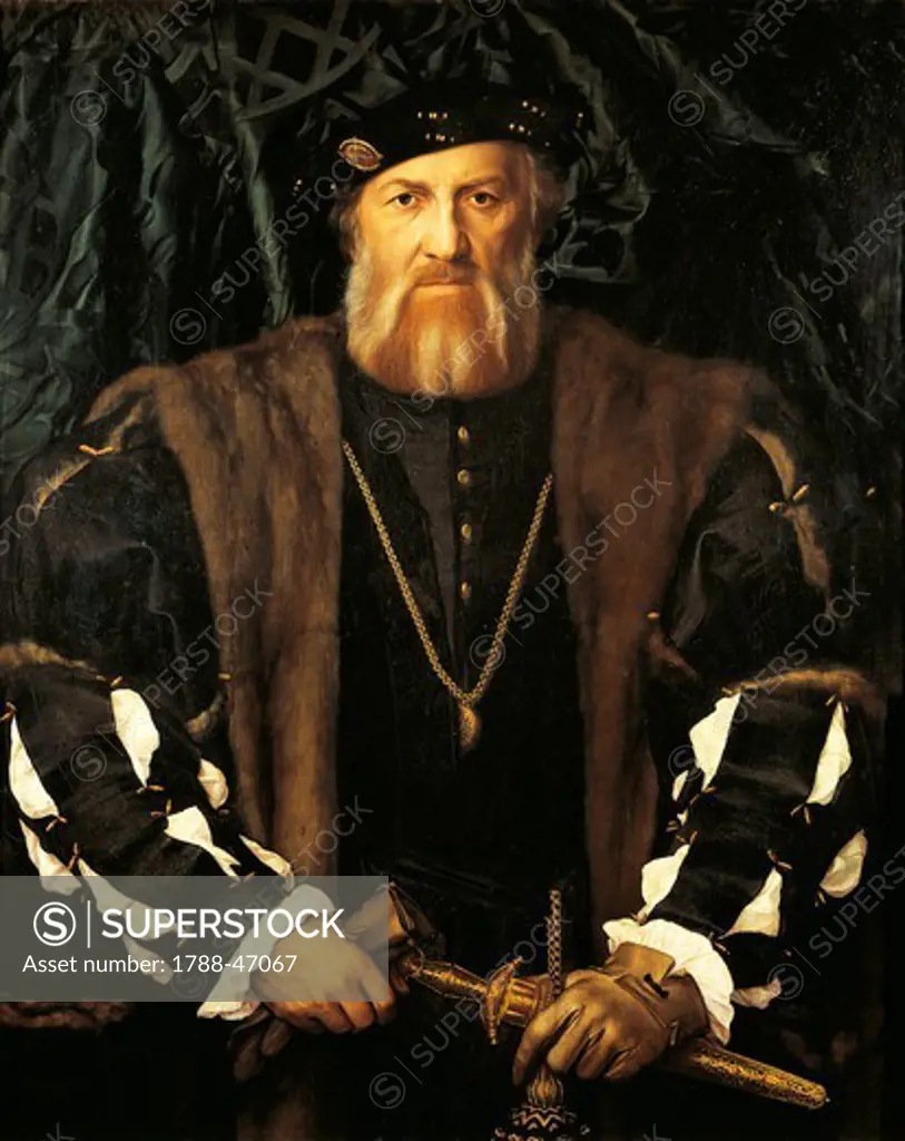 Portrait of Charles de Solier, Sieur de Morette (Lord of Morette), 1534-1535, by Hans Holbein the Younger (1497 or 1498-1543).