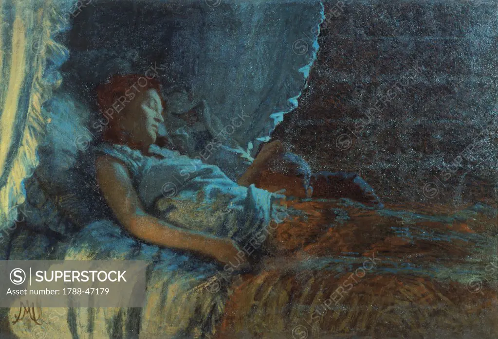 Happy Dawn, by Angelo Morbelli (1853-1919), oil on canvas, 100x152 cm.