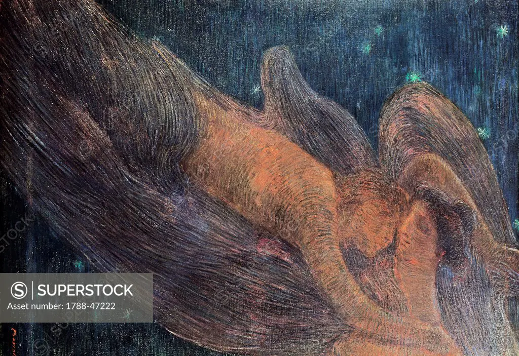 The night, by Gaetano Previati (1852-1920), oil, 127x91 cm.
