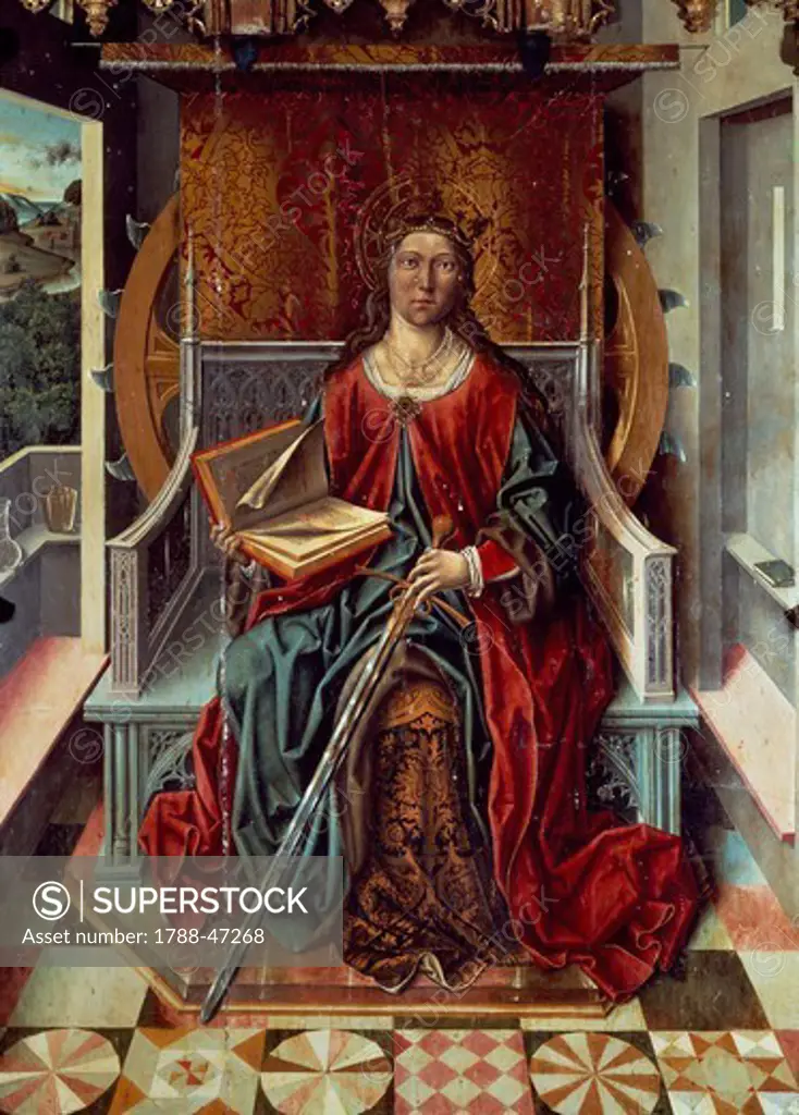Triptych of St Catherine, middle panel, by Fernando Gallego (active 1468-1507), panel.